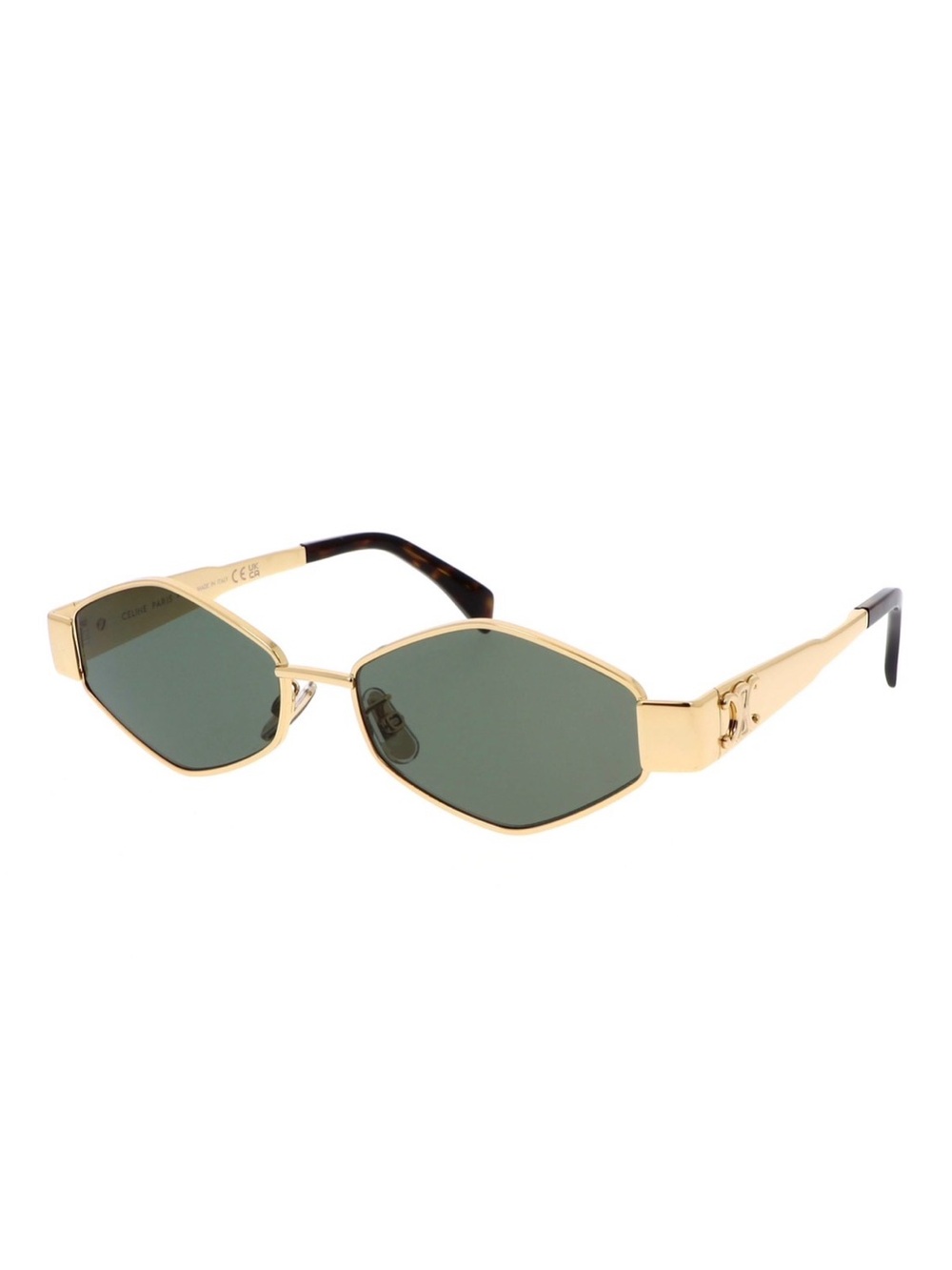 New Celine CL40254U 30N Sunglasses Gold Frame Geometric Shape Authentic - Picture 1 of 16
